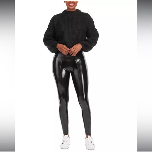 SPANX Shape Style Faux Leather Patent Leggings - Picture 4 of 9